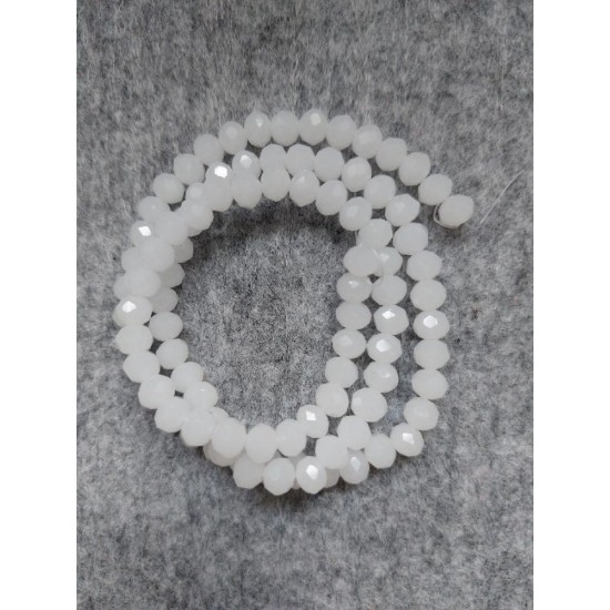 Бусины стеклянные матовые 6 мм цв. белый 101, цена за 25 шт